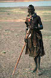 Pokot woman in the desert